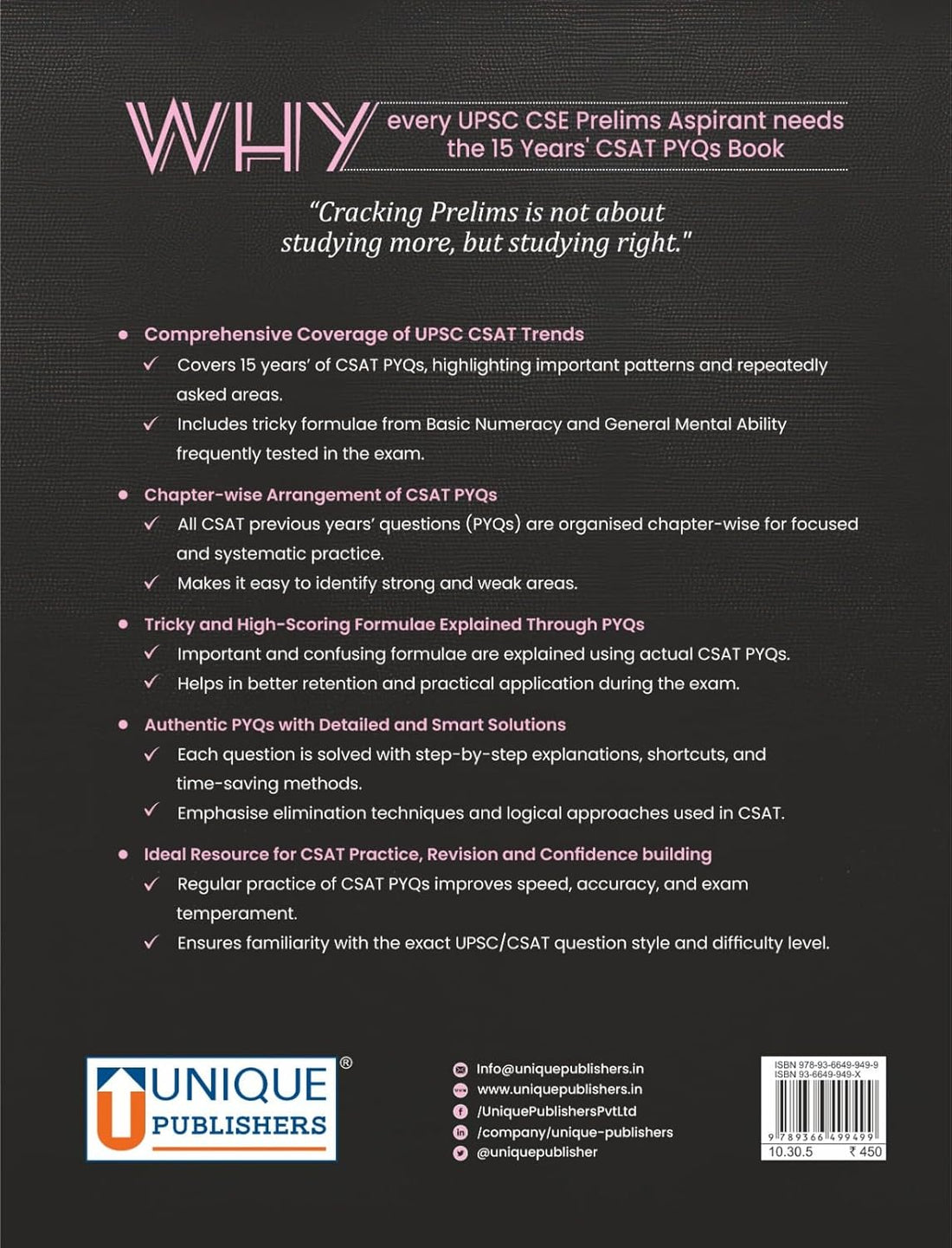 15 Years UPSC Civil Services General Studies Paper-II (CSAT) | Chapter-Wise Previous Years Solved Papers 2011-2025 Prelims Preparation Book | By J.K.Chopra Paperback I English Medium