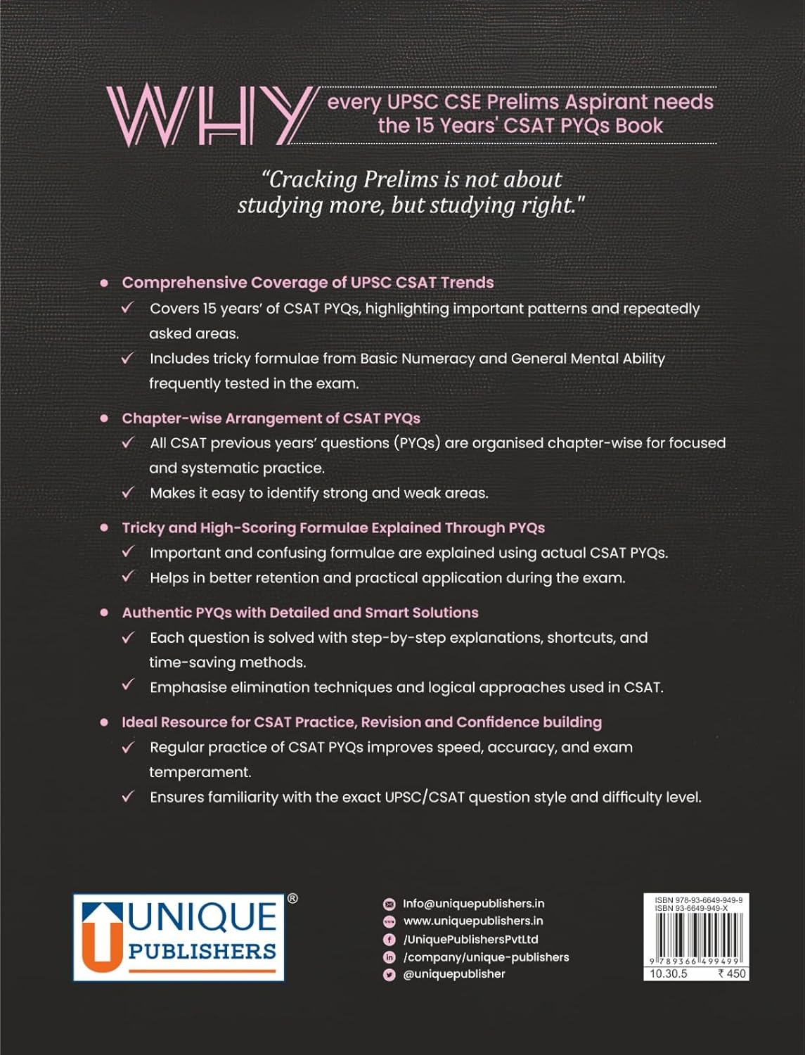 15 Years UPSC Civil Services General Studies Paper-II (CSAT) | Chapter-Wise Previous Years Solved Papers 2011-2025 Prelims Preparation Book | By J.K.Chopra Paperback I English Medium