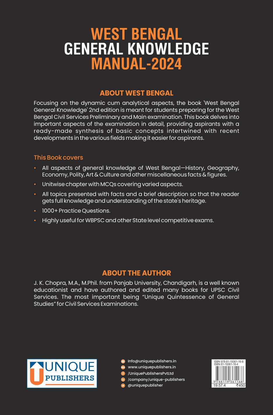 West Bengal General Knowledge Manual 2024