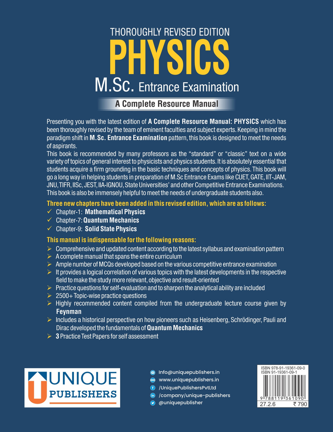 PHYSICS
M.Sc. Entrance Examination