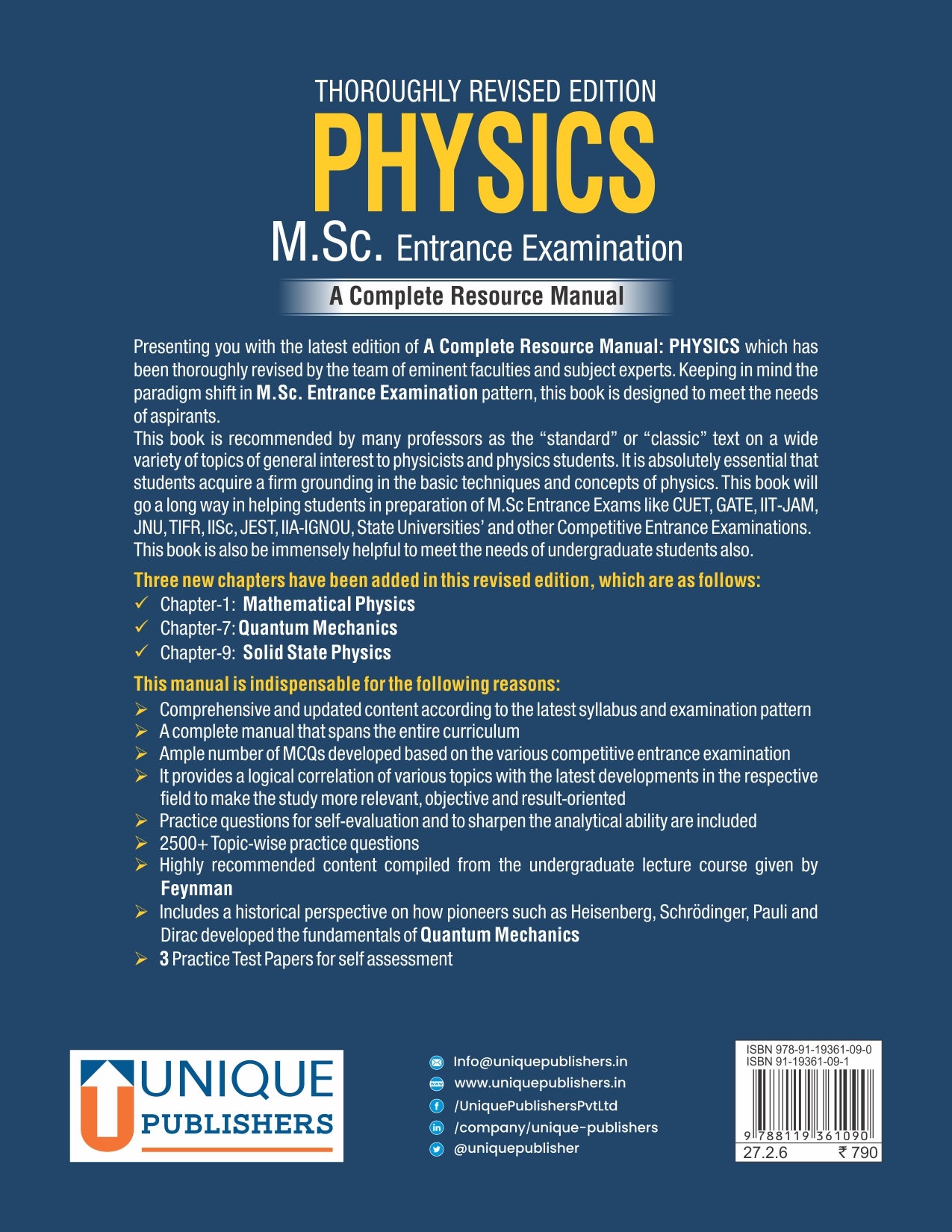 PHYSICS
M.Sc. Entrance Examination