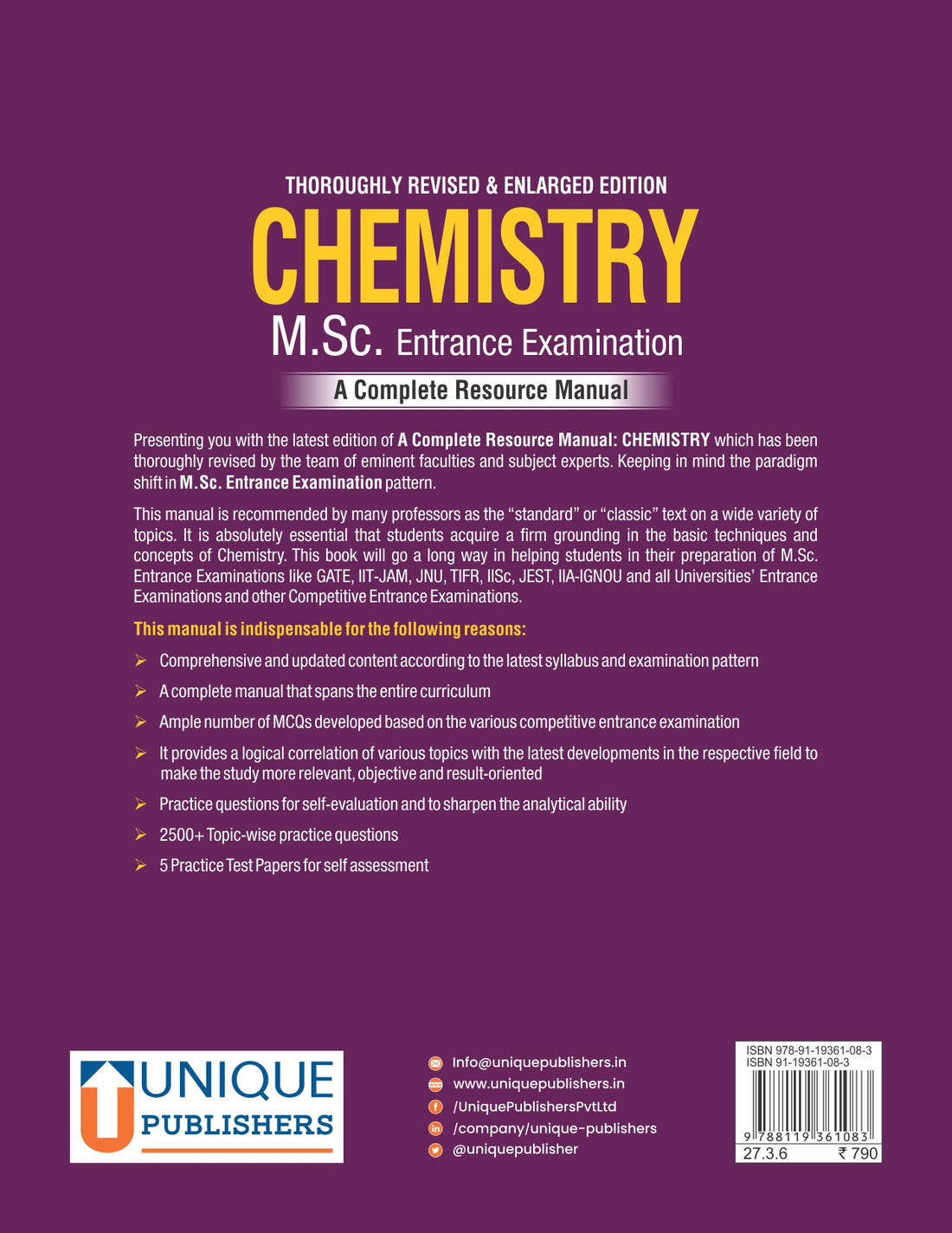 CHEMISTRY
M.Sc. Entrance Examination