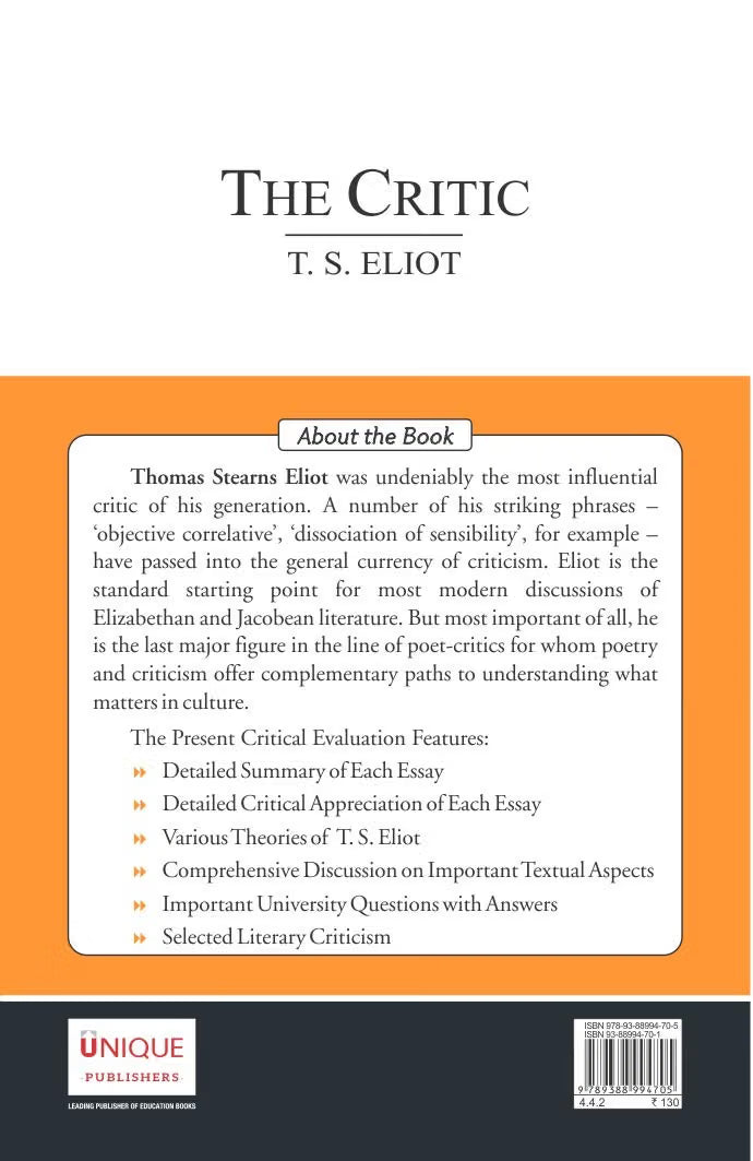 T.S. Eliot: The Critic
