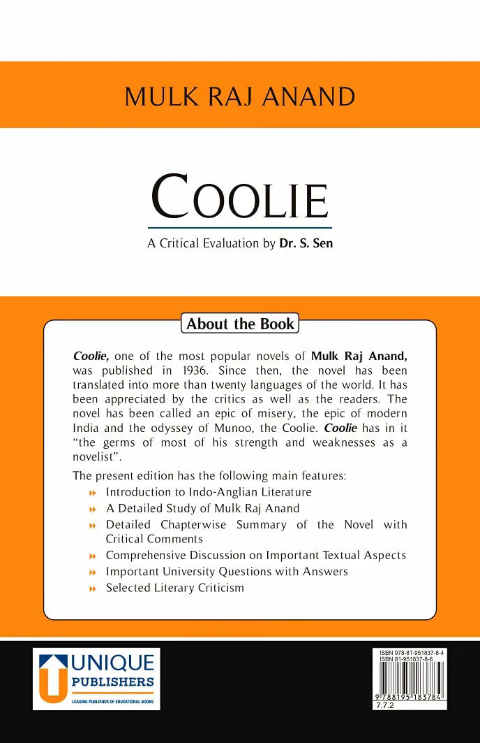Coolie - Mulk Raj Anand (A Critical Evaluation by Dr. S Sen)
