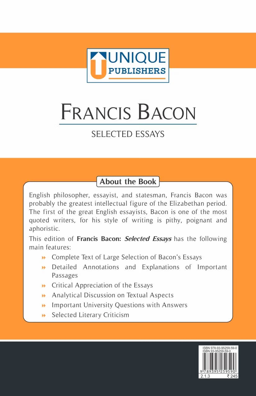 Francis Bacon : Selected Essays - EL