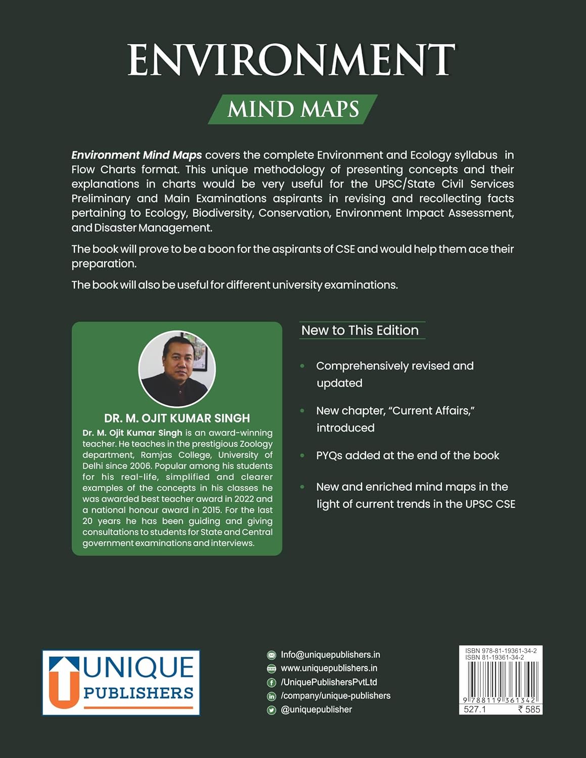 Environment Mind Maps Latest Edition Paperback I English Medium I M.OJIT KUMAR SINGH