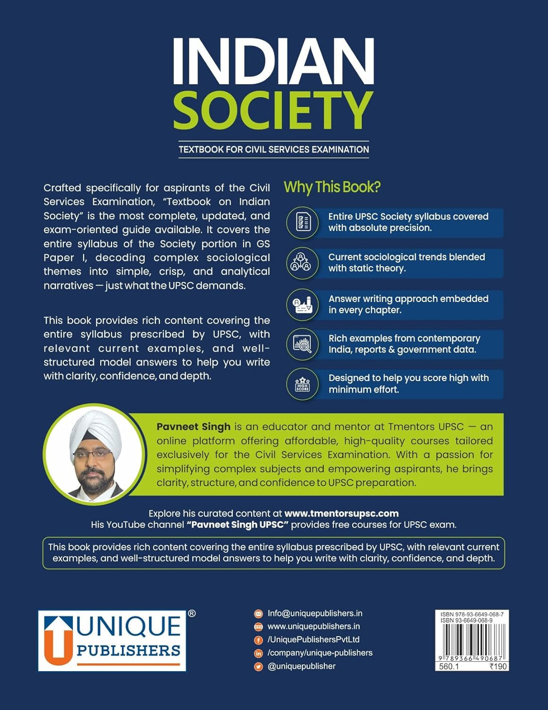 Indian Society: Textbook for Civil Services Examination I Paperback I English Medium I English Medium