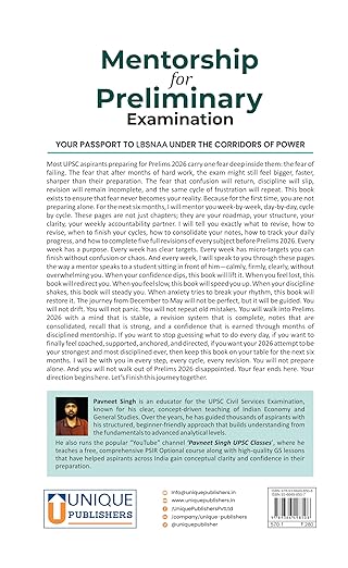 Mentorship for Preliminary Examination By Pavneet Singh | UPSC Prelims 2026 Study Plan, Strategy & Daily Preparation Guide | Your Passport to LBSNNA ... | Day -by-Day Plan to Crack Prelims 2026 I Paper Back I English Medium I Pavneet Singh