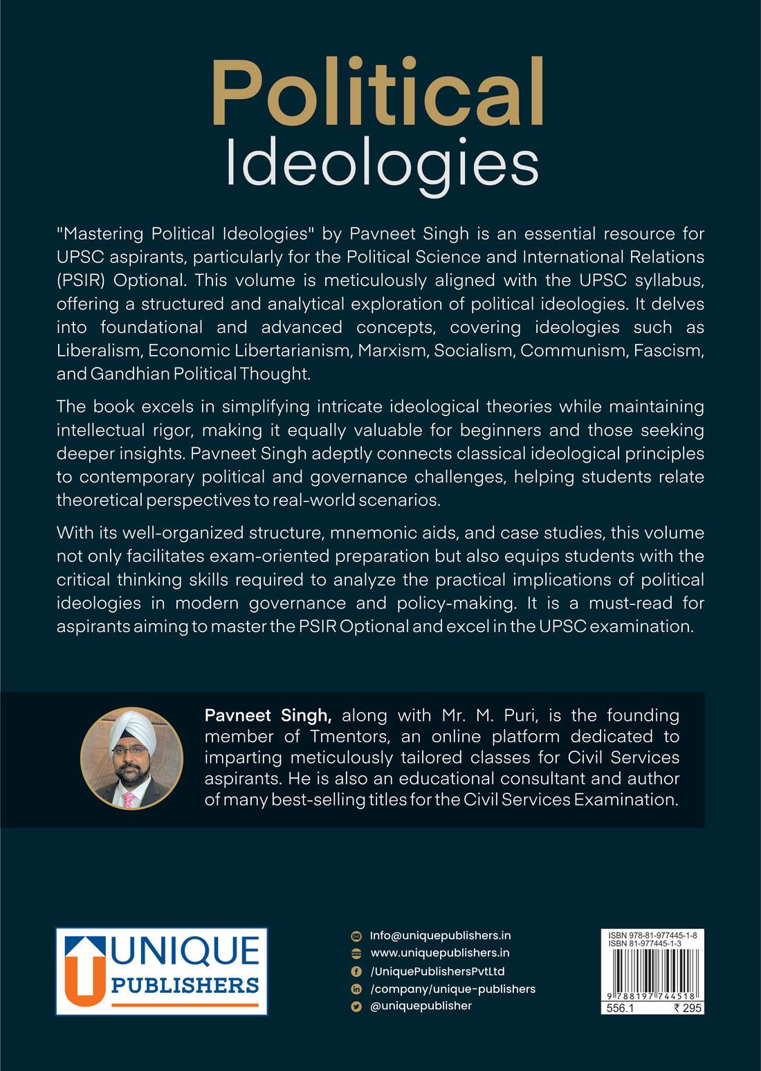 Political Ideologies Self-Instruction Manual for UPSC-CSE Main, Volume III by Pavneet Singh Paperback English Medium
