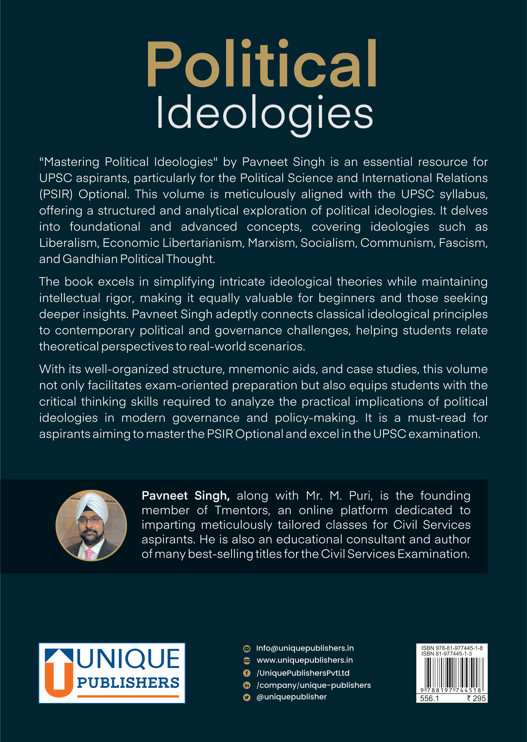 Political Ideologies Self-Instruction Manual for UPSC-CSE Main, Volume III by Pavneet Singh Paperback English Medium