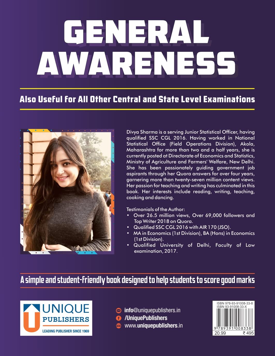 General Awareness Book for SSC, CGL, CHSL, CPO, State SSC & Other Government Competitive Exams | Divya Sharma | Paperback I English Medium