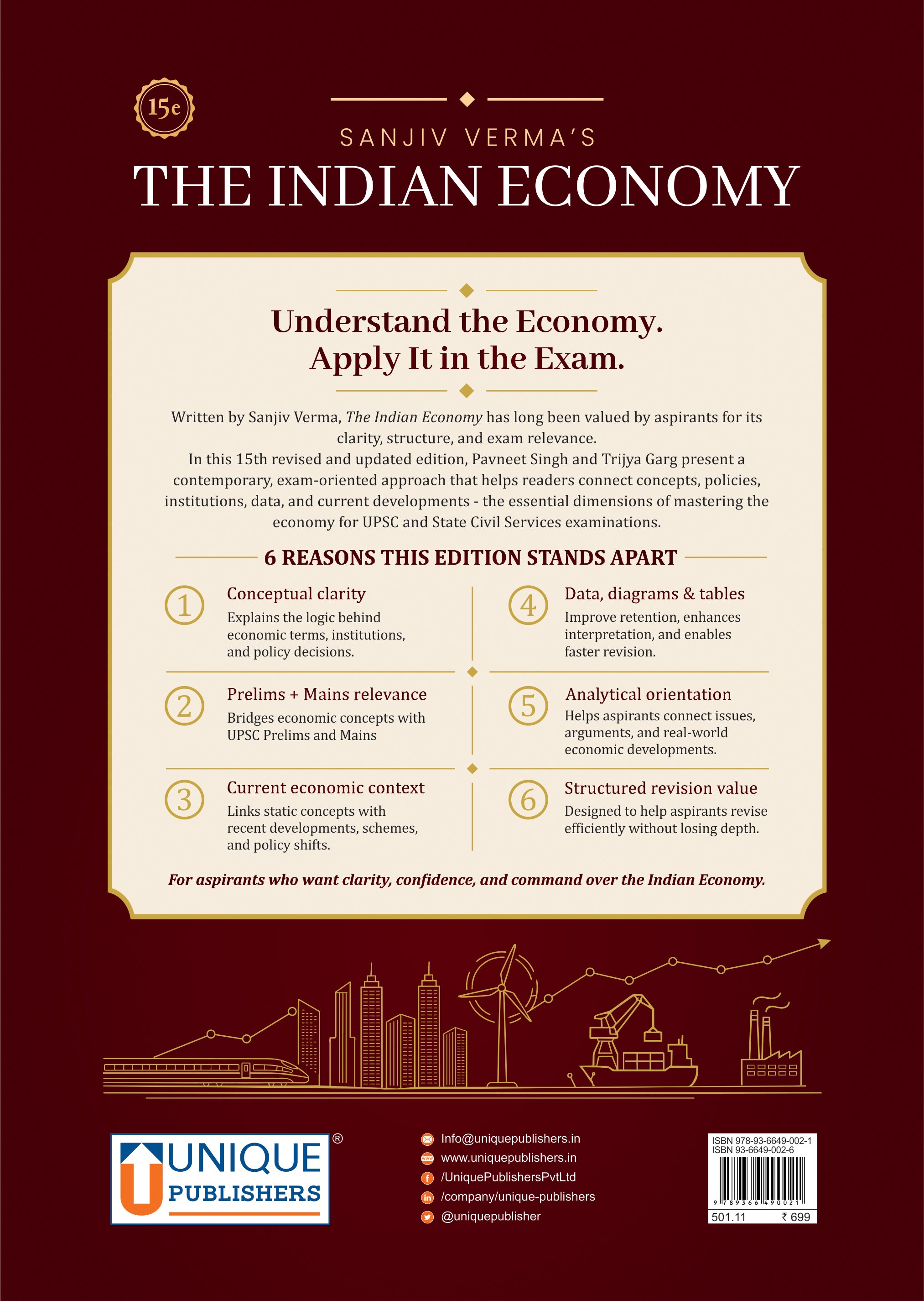 The Indian Economy 15th Edition for UPSC & State Civil Services | Prelims & Mains | Sanjiv Verma | Revised by Pavneet Singh & Trijya Garg