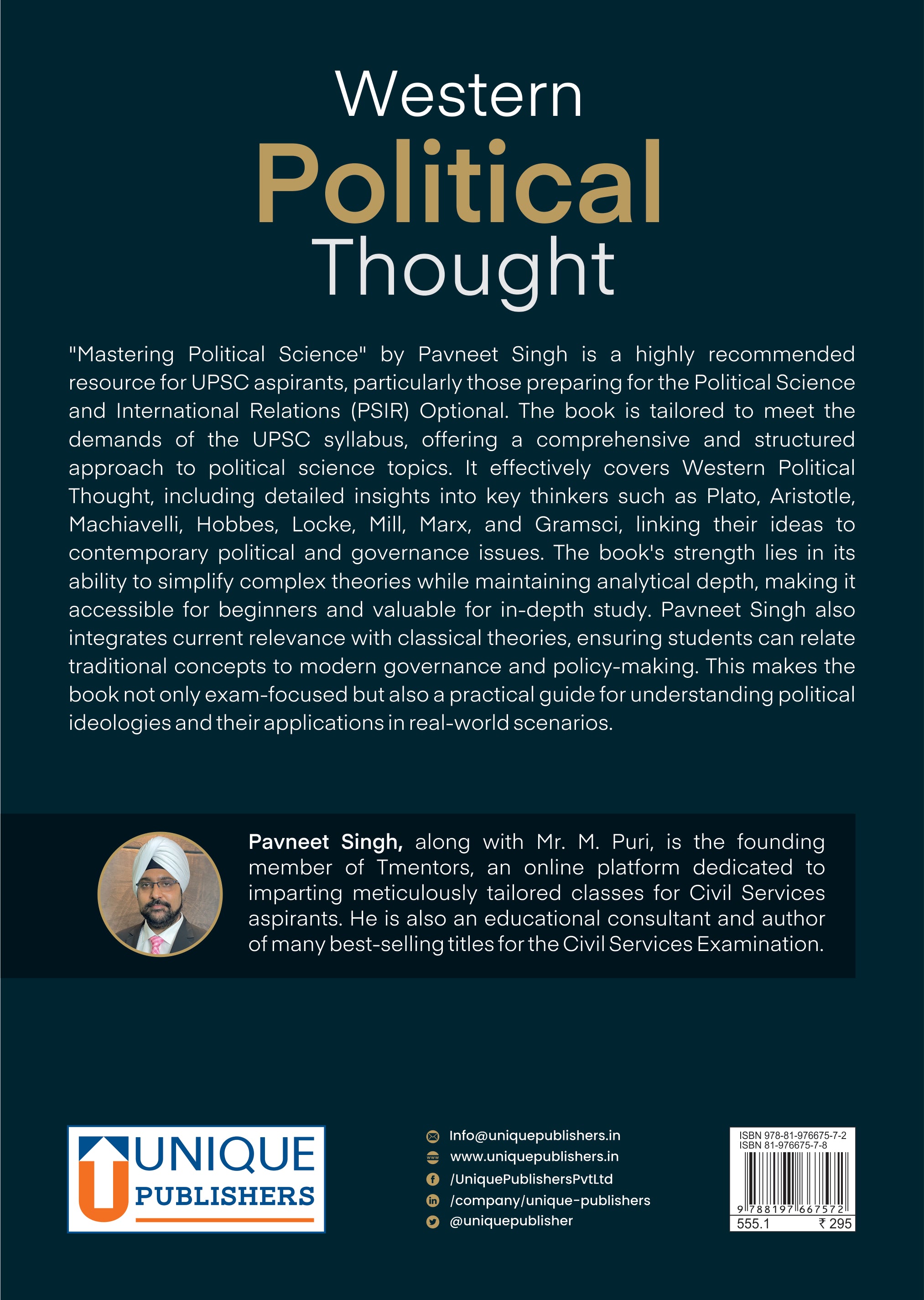 Western Political Thought I UPSC - CSE Mains I Pavneet Singh I Paper Back I English Medium